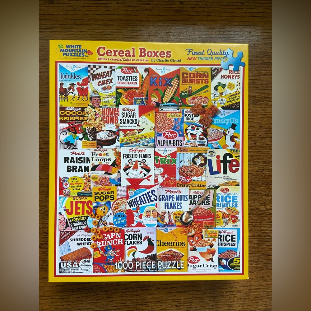 White Mountain Cereal Boxes Puzzle - Colorful Collage
